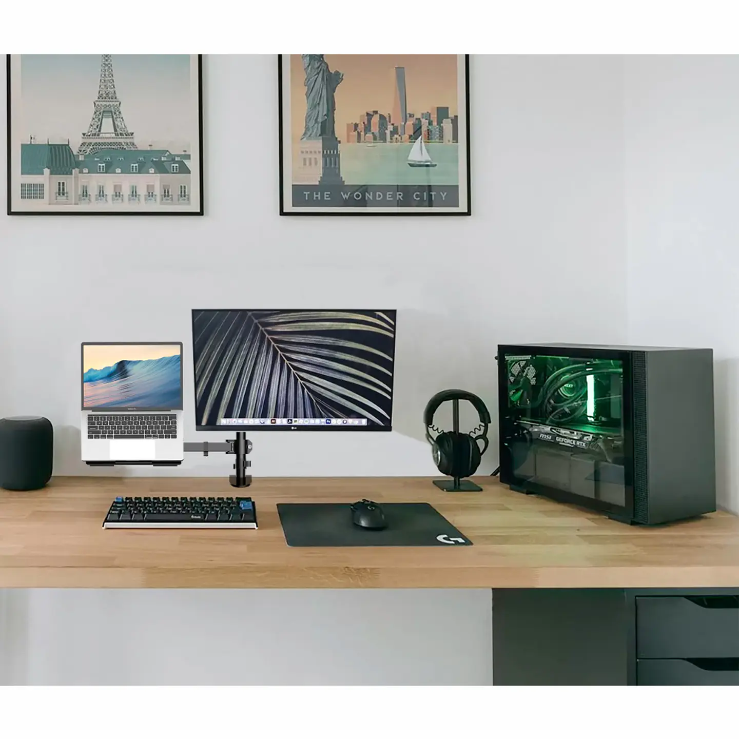 Soporte Doble 2 Brazos Escritorio para Monitor de 13