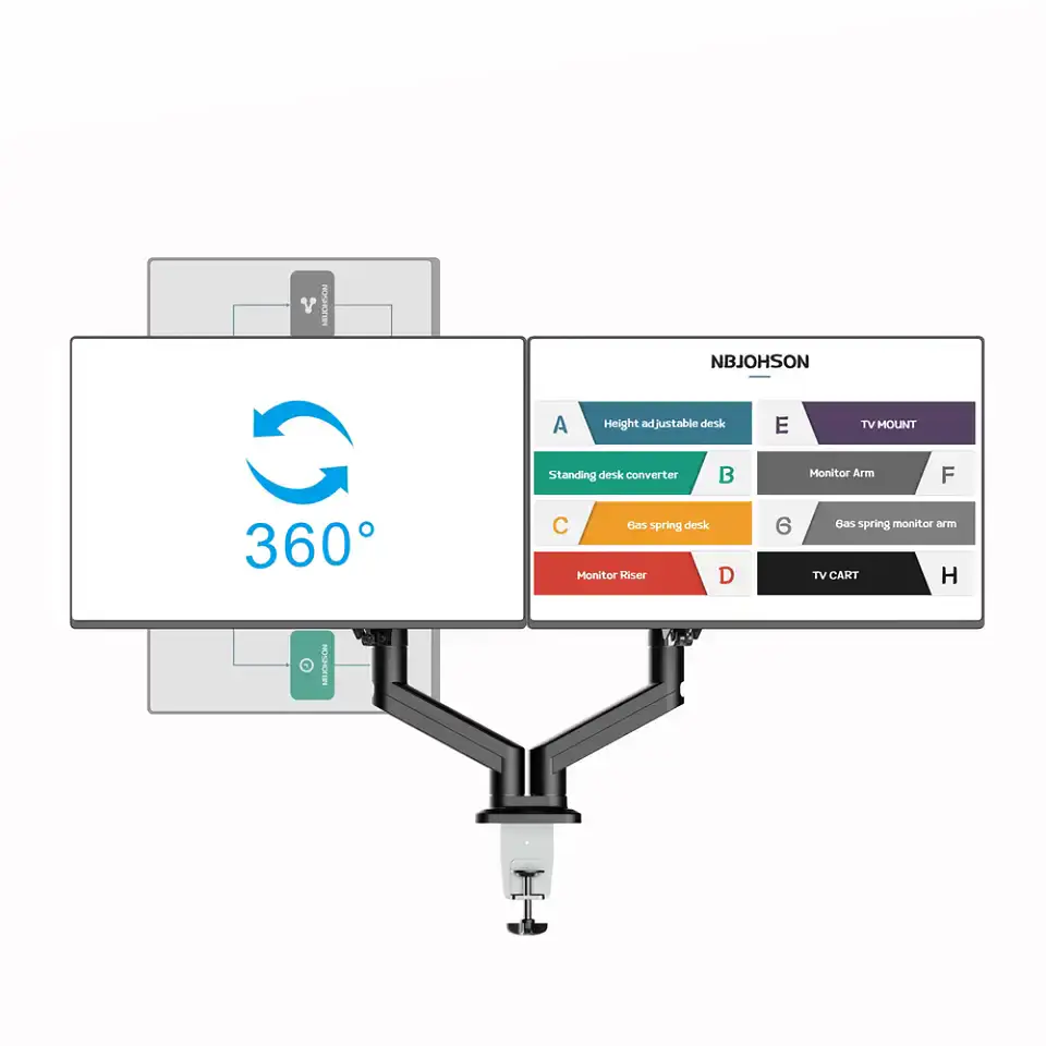 Soporte para Doble Monitor con Neumático, 10