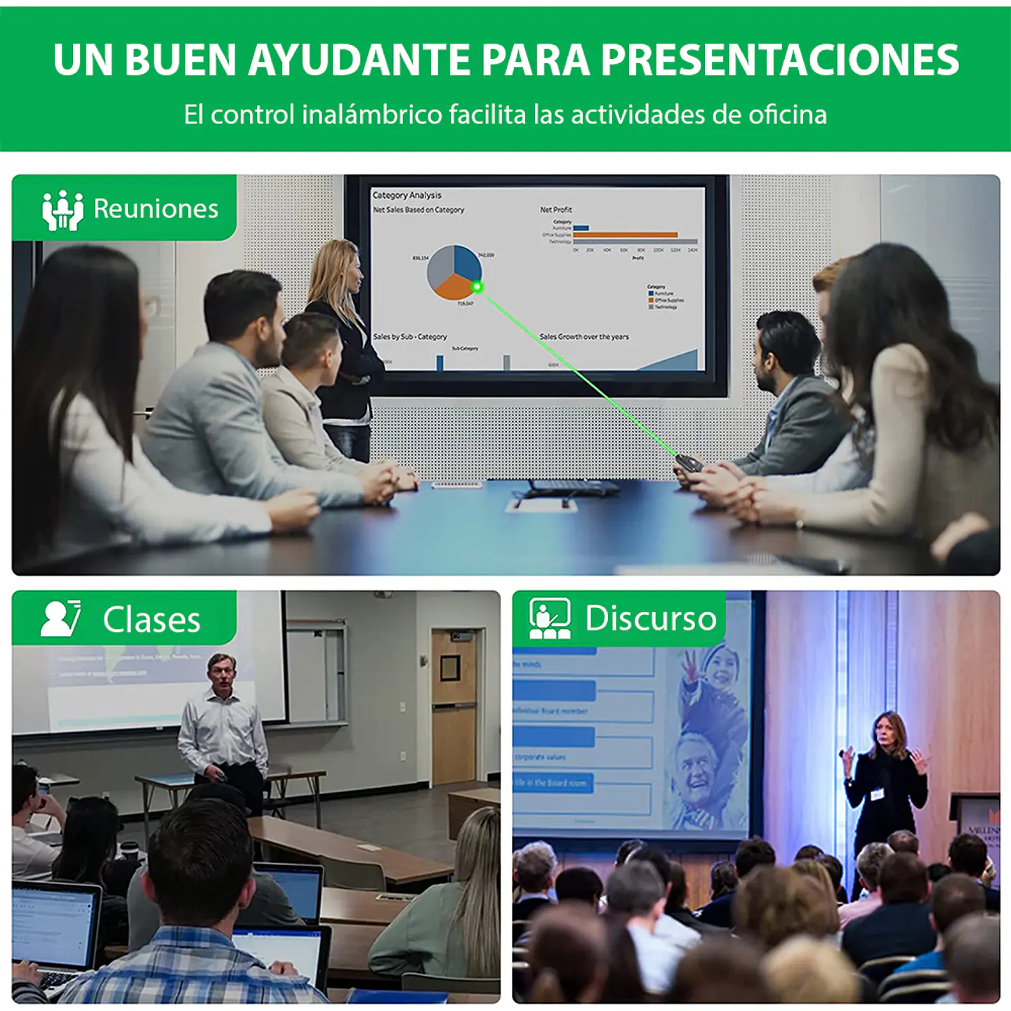 Presentador Diapositivas Puntero Ppt Powerpoint Inalámbrico 6