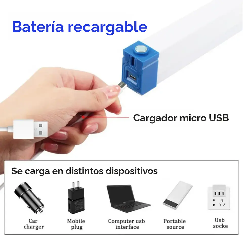 Barra de luz led recargable multitarea para casa, camping, fotografía (52cm, 650 5