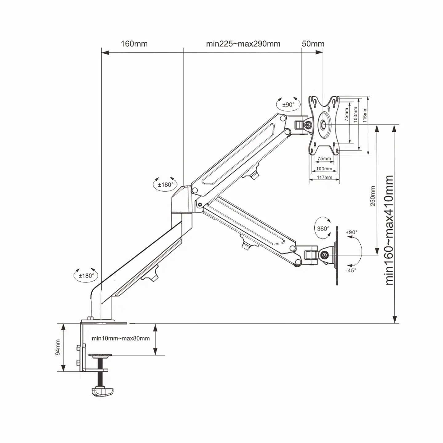 Soporte Premium de mesa para monitor o TV de 17 a 32, soporta 9kg 9