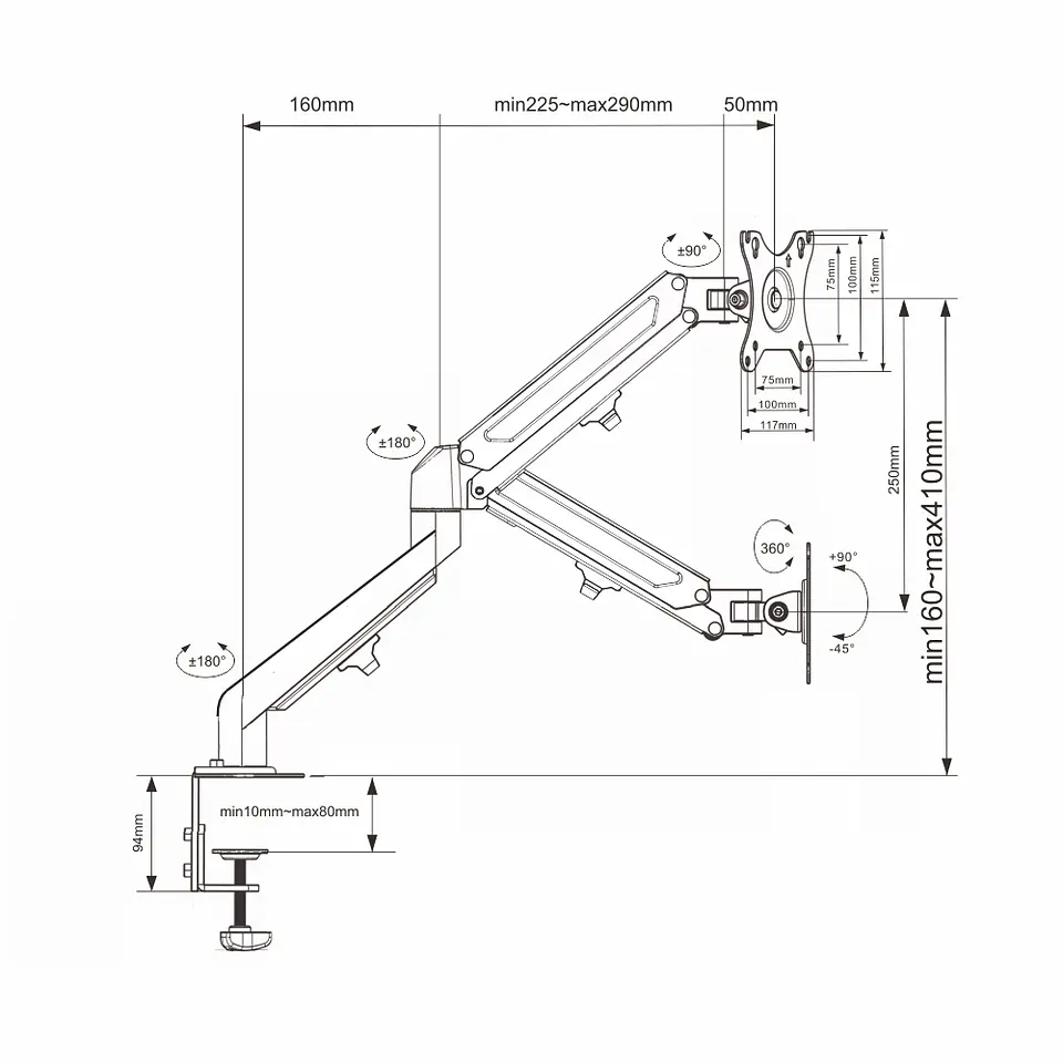 Soporte Premium de mesa para monitor o TV de 17 a 32, soporta 9kg 9