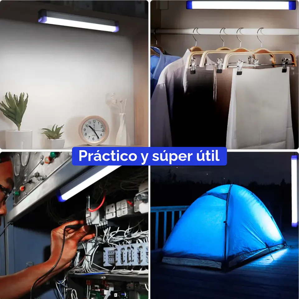 Barra de luz led recargable multitarea para casa, camping, fotografía (52cm, 650 7