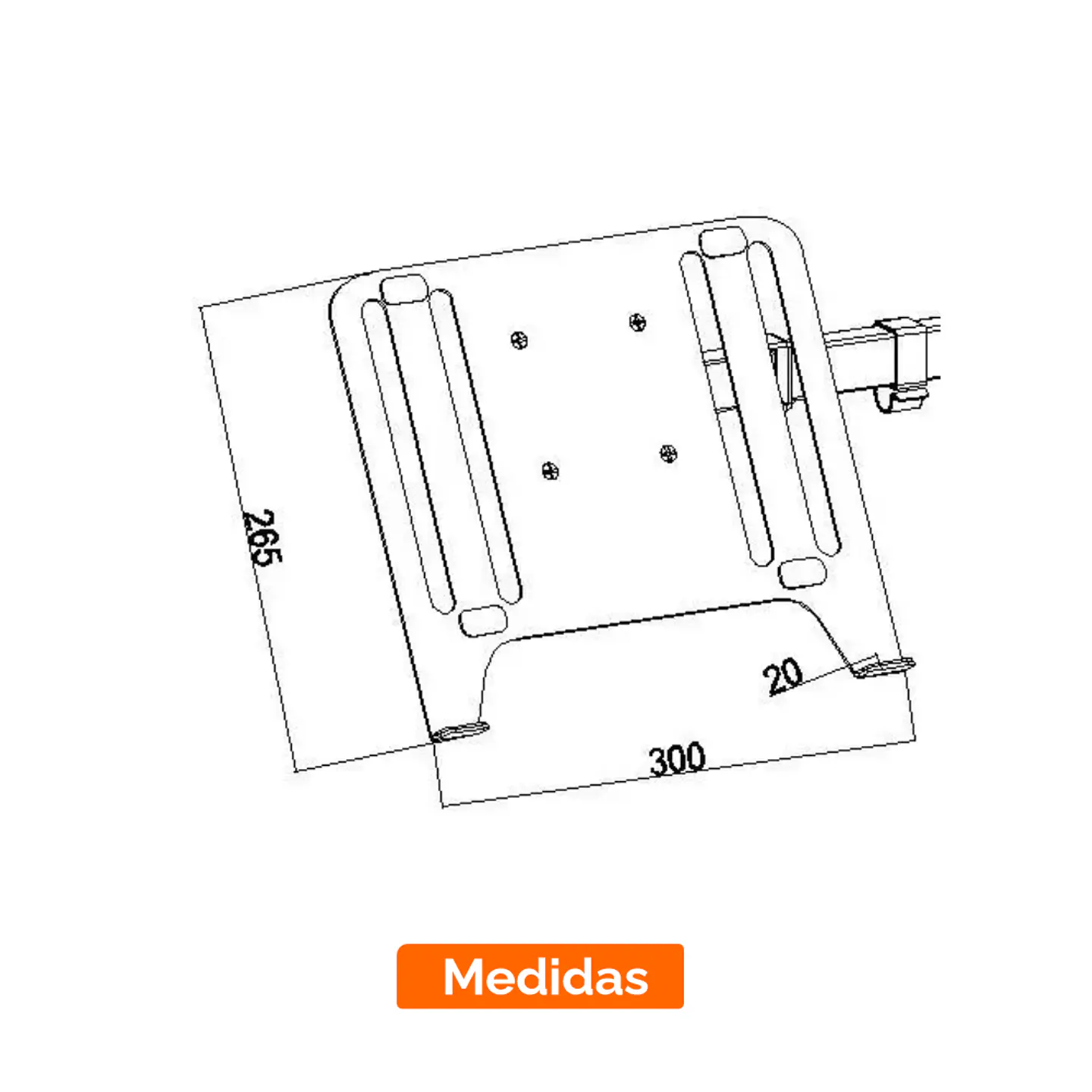 Bandeja de acero para notebook, accesorio de soporte monitor 6