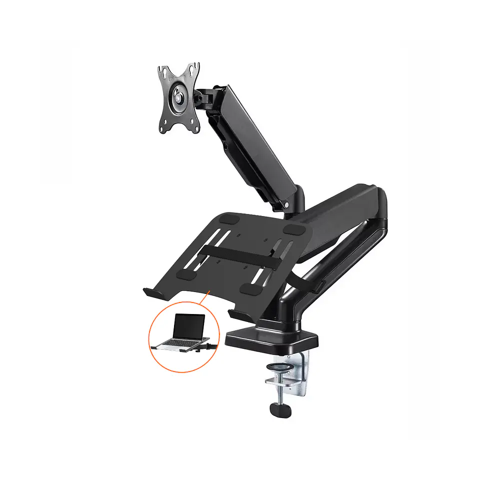 Soporte para Doble Monitor y Notebook con Neumático, 10
