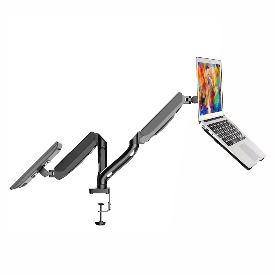 Soporte para Doble Monitor y Notebook con Neumático, 10