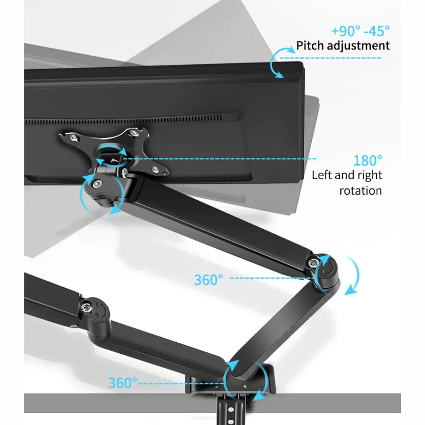 Soporte para Doble Monitor y Notebook con Neumático, 10