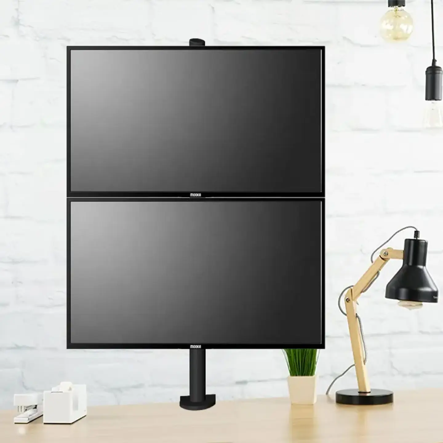 Soporte doble para 2 Monitor o TV Vertical para Escritorio, pantallas de 13