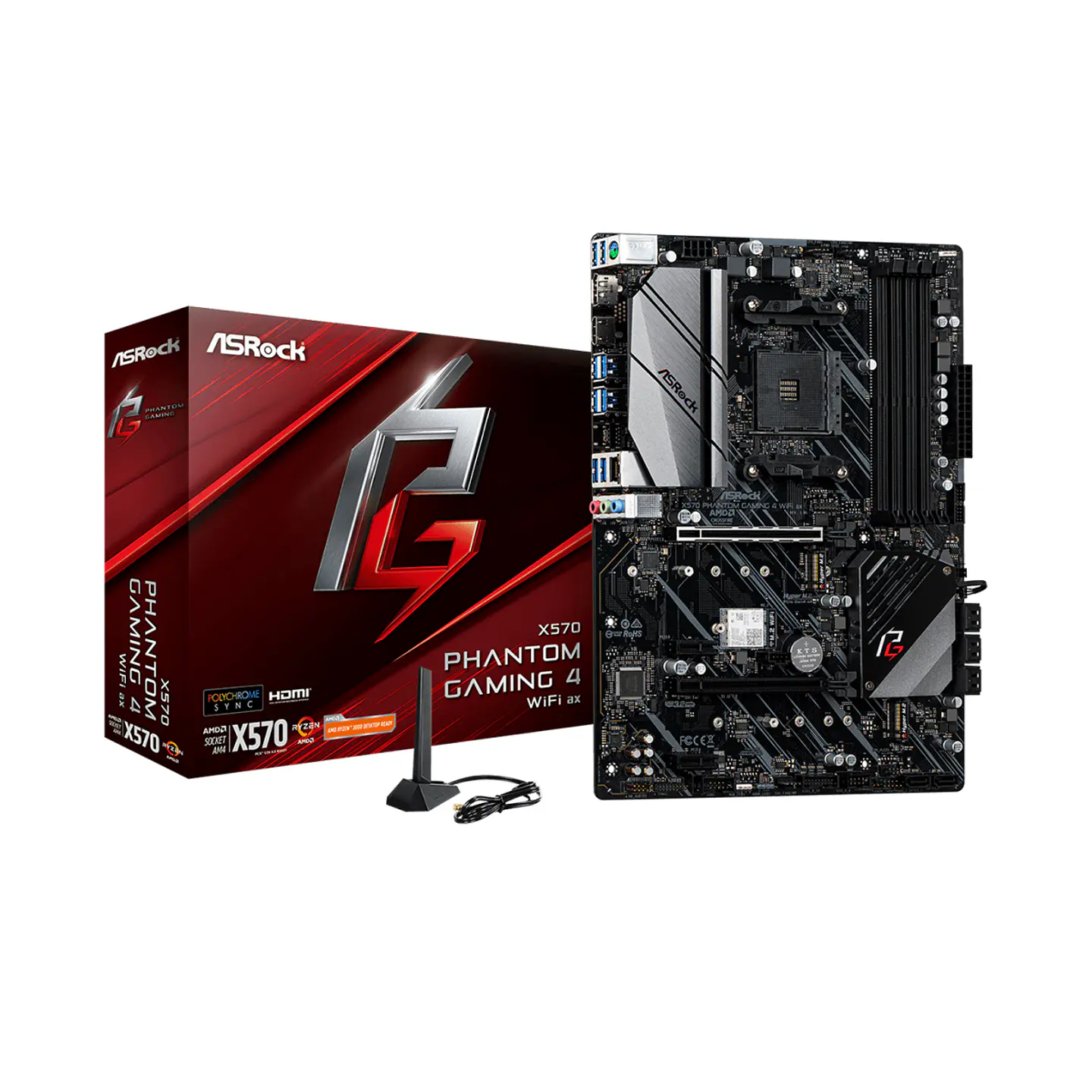 Placa Madre ASRock X570 PHANTOM GAMING 4 WIFI AX - AM4, ATX 1