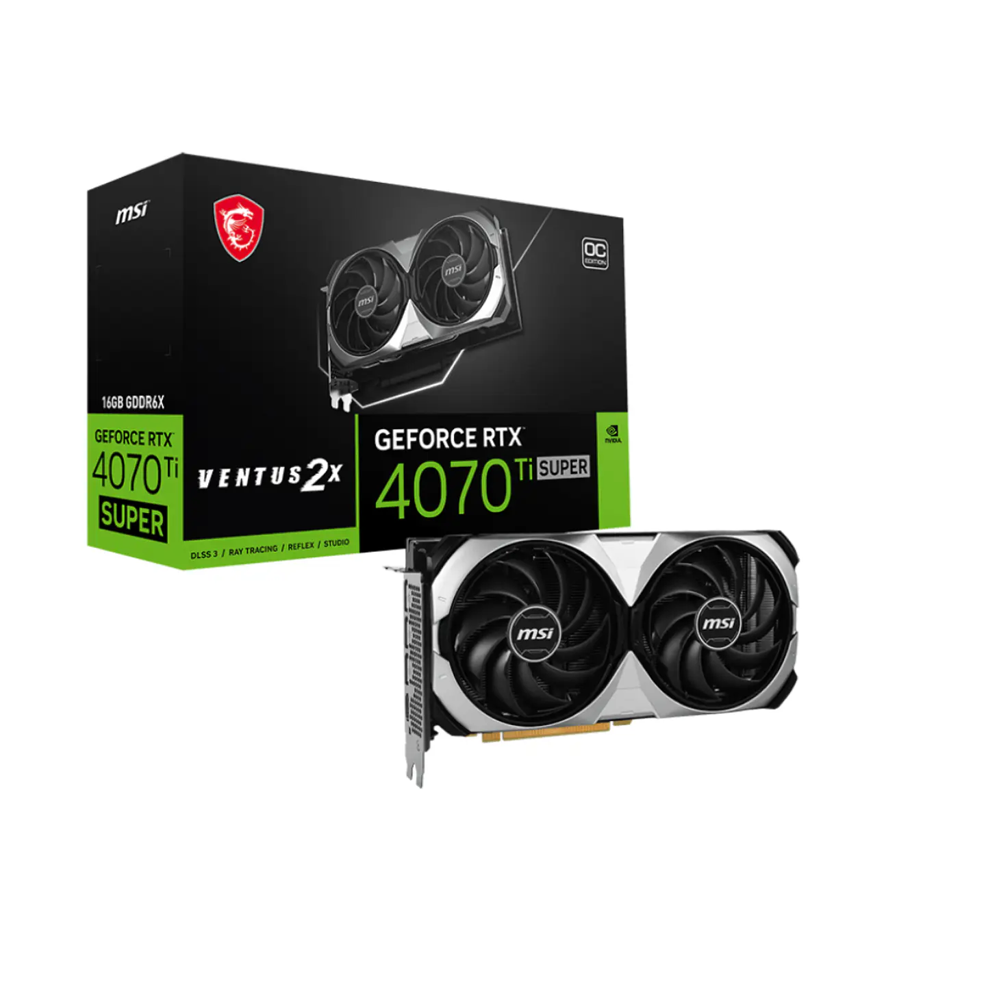 Tarjeta de Video Gráfica MSI RTX 4070 Ti SUPER VENTUS 2X OC 16GB 1