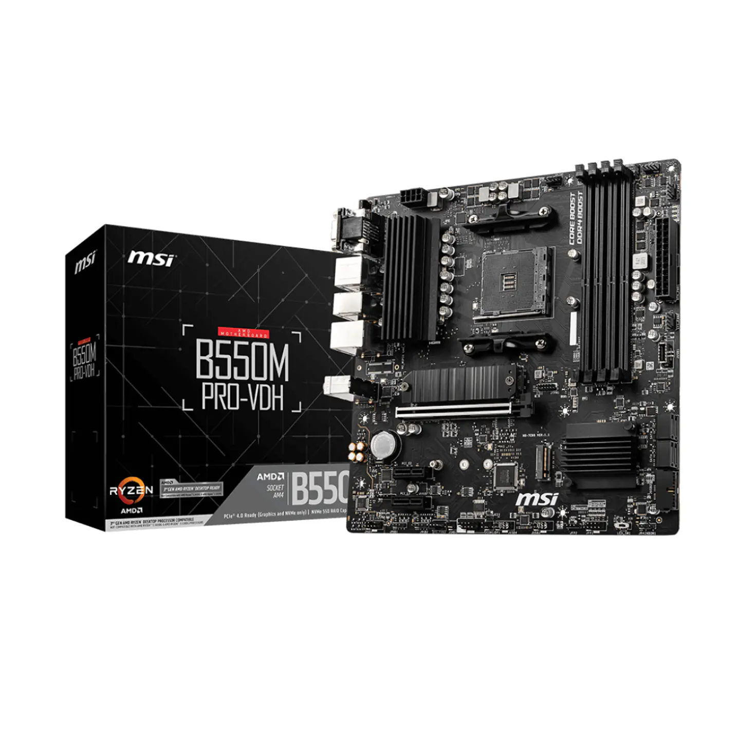Placa Madre MSI B550M PRO-VDH Socket AM4, 4xDDR4 mATX, Ryzen 1