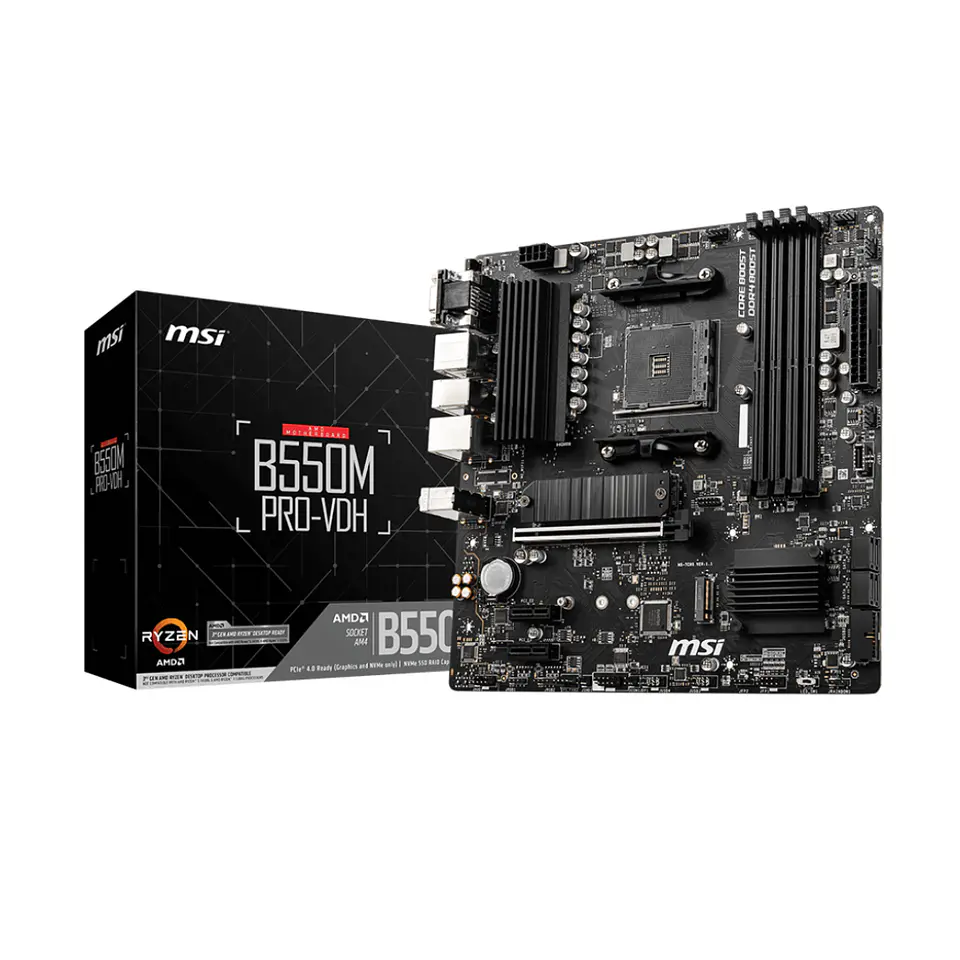 Placa Madre MSI B550M PRO-VDH Socket AM4, 4xDDR4 mATX, Ryzen 1