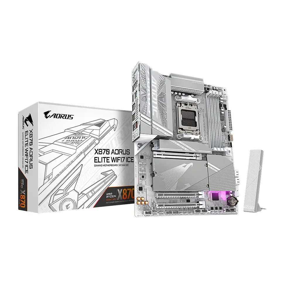 Placa Madre X870 AORUS Elite Wi-Fi 7 ICE, AM5, 4x DDR5, ATX 1