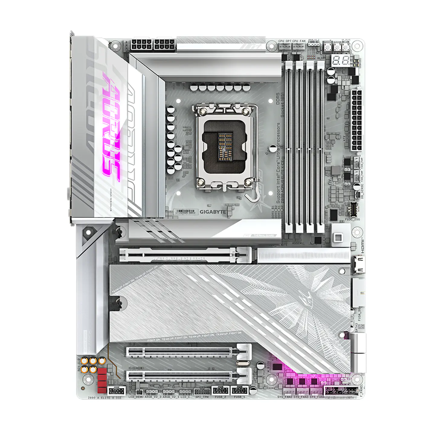 Placa Madre Z890 Aorus Elite X Ice, LGA 1851, ATX DDR5 Wifi7 2