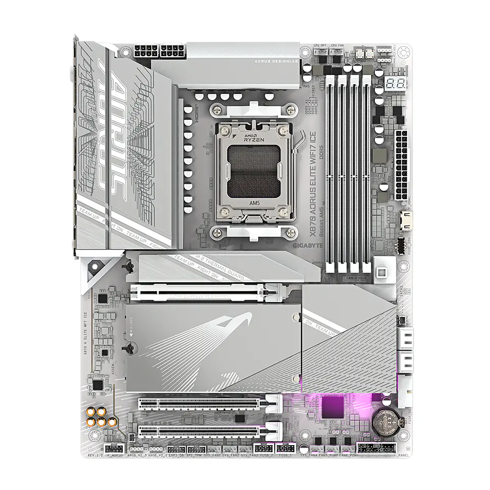 Placa Madre X870 AORUS Elite Wi-Fi 7 ICE, AM5, 4x DDR5, ATX 2