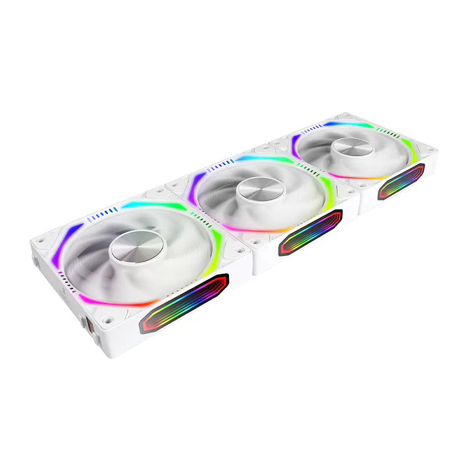 Kit 3 Ventiladores Kronos ARGB Magnéticos Pc, 120mm - White 1