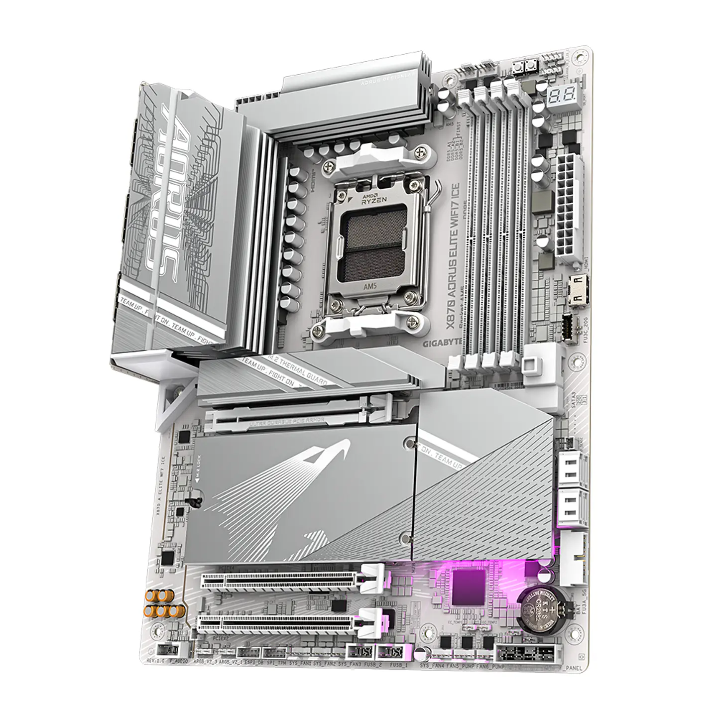 Placa Madre X870 AORUS Elite Wi-Fi 7 ICE, AM5, 4x DDR5, ATX 4