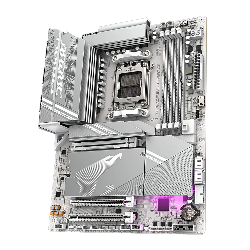 Placa Madre X870 AORUS Elite Wi-Fi 7 ICE, AM5, 4x DDR5, ATX 4