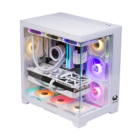 Gabinete Kronos Frost White, ATX, Panel Vidrio, 7 Fan ARGB