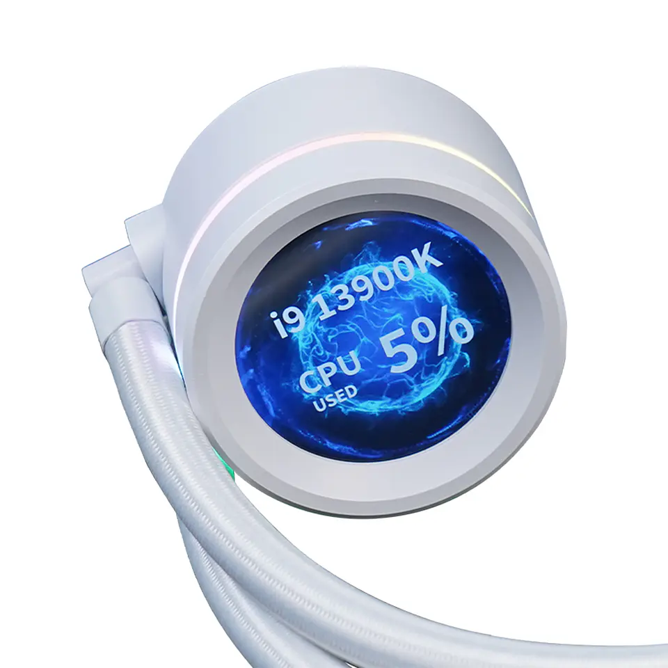 Refrigeración Liquida Kronos ARGB 360mm Pantalla Lcd, Blanco 4