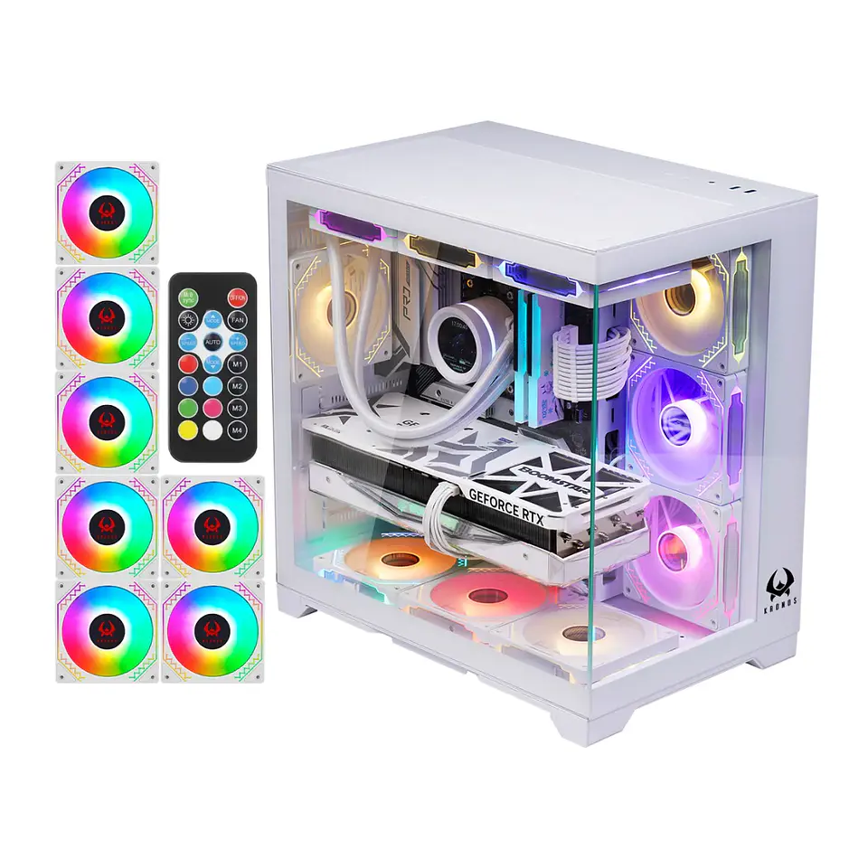 Gabinete Kronos Frost White, ATX, Panel Vidrio, 7 Fan ARGB 3