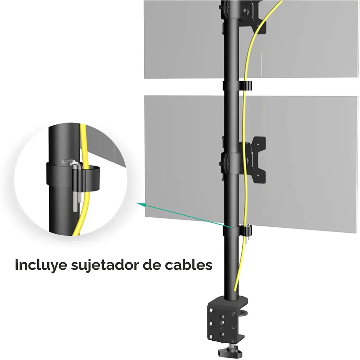 Soporte doble para 2 Monitor o TV Vertical para Escritorio, pantallas de 13