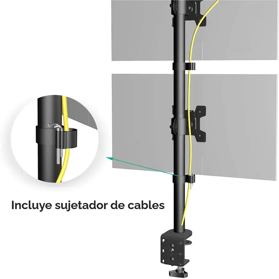 Soporte doble para 2 Monitor o TV Vertical para Escritorio, pantallas de 13
