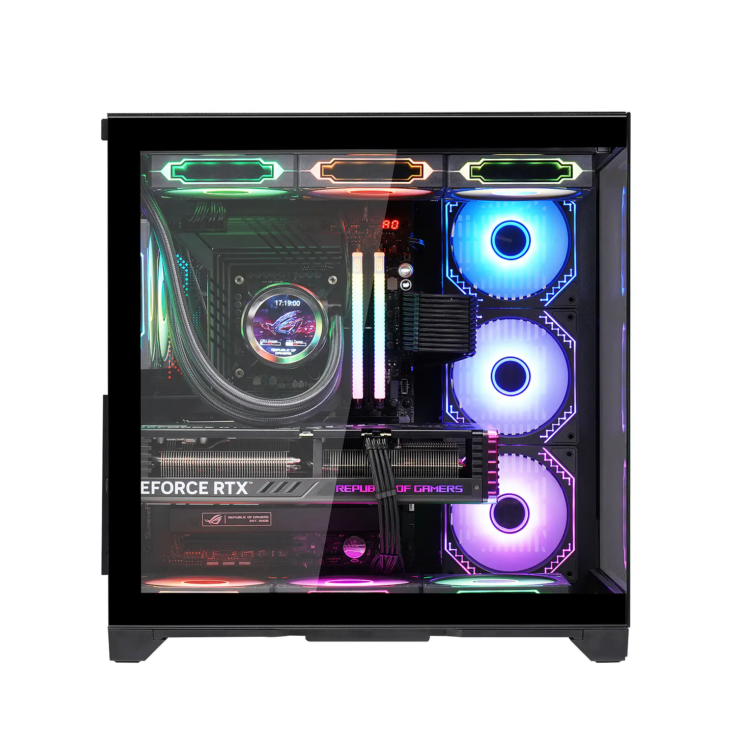 Gabinete Kronos Frost Black, ATX, Panel Vidrio, 7 Fan ARGB 5