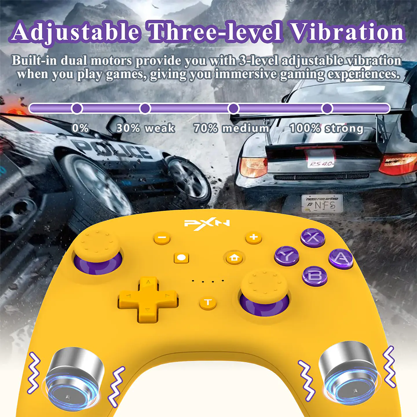 Control Joystick PXN 9607X Bluetooth para Switch, PC -Yellow 5