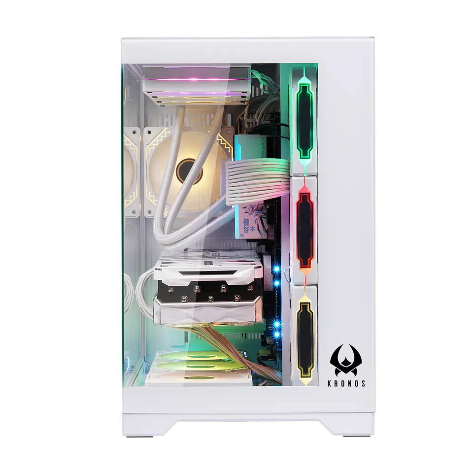 Gabinete Kronos Frost White, ATX, Panel Vidrio, 7 Fan ARGB 5