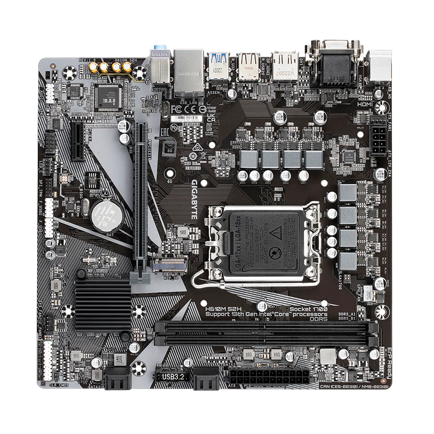 Placa Madre Gigabyte H610M S2H DDR5, LGA 1700, M.2, microATX 4