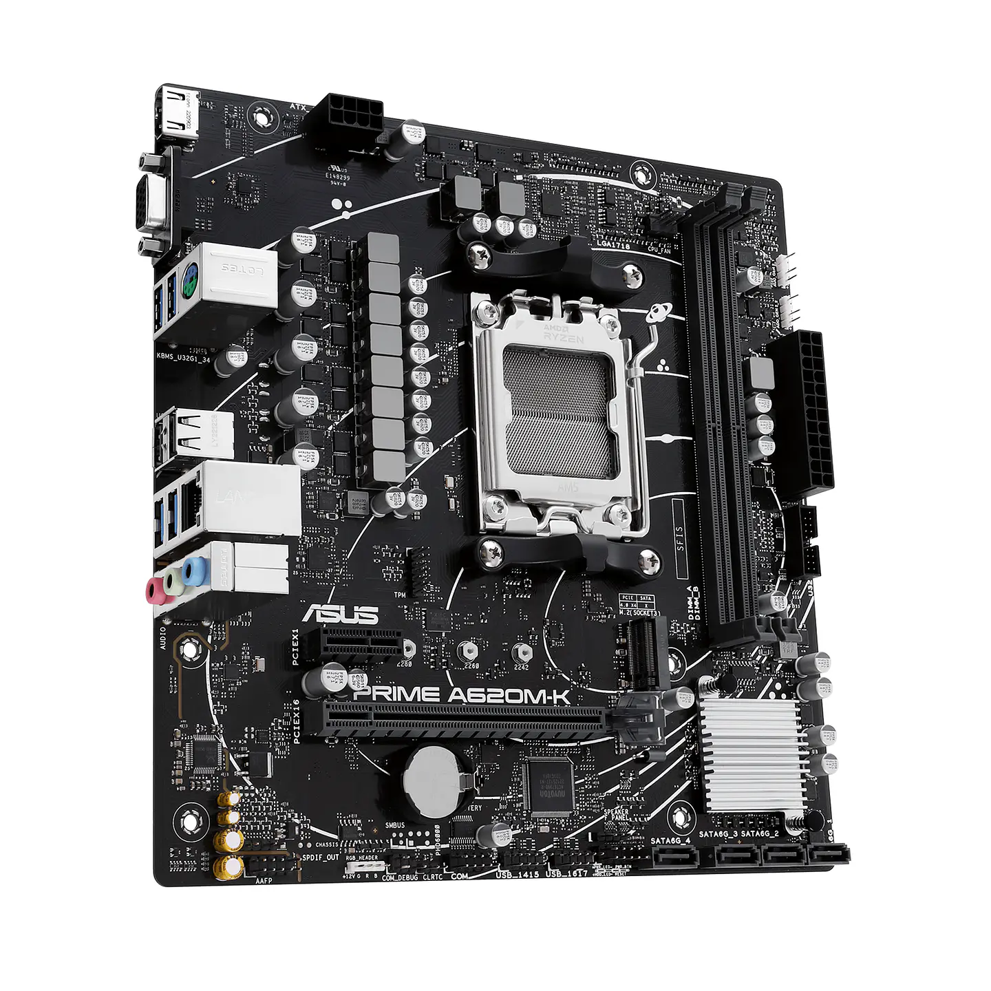 Placa Madre Asus PRIME A620M-K, AM5, DDR5, M.2, MicroATX 3