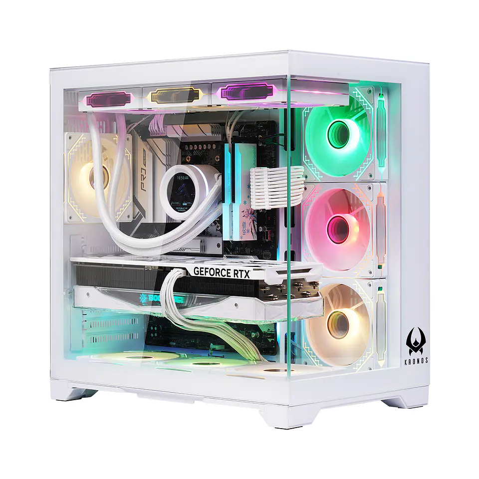 Gabinete Kronos Frost White, ATX, Panel Vidrio, 7 Fan ARGB 7