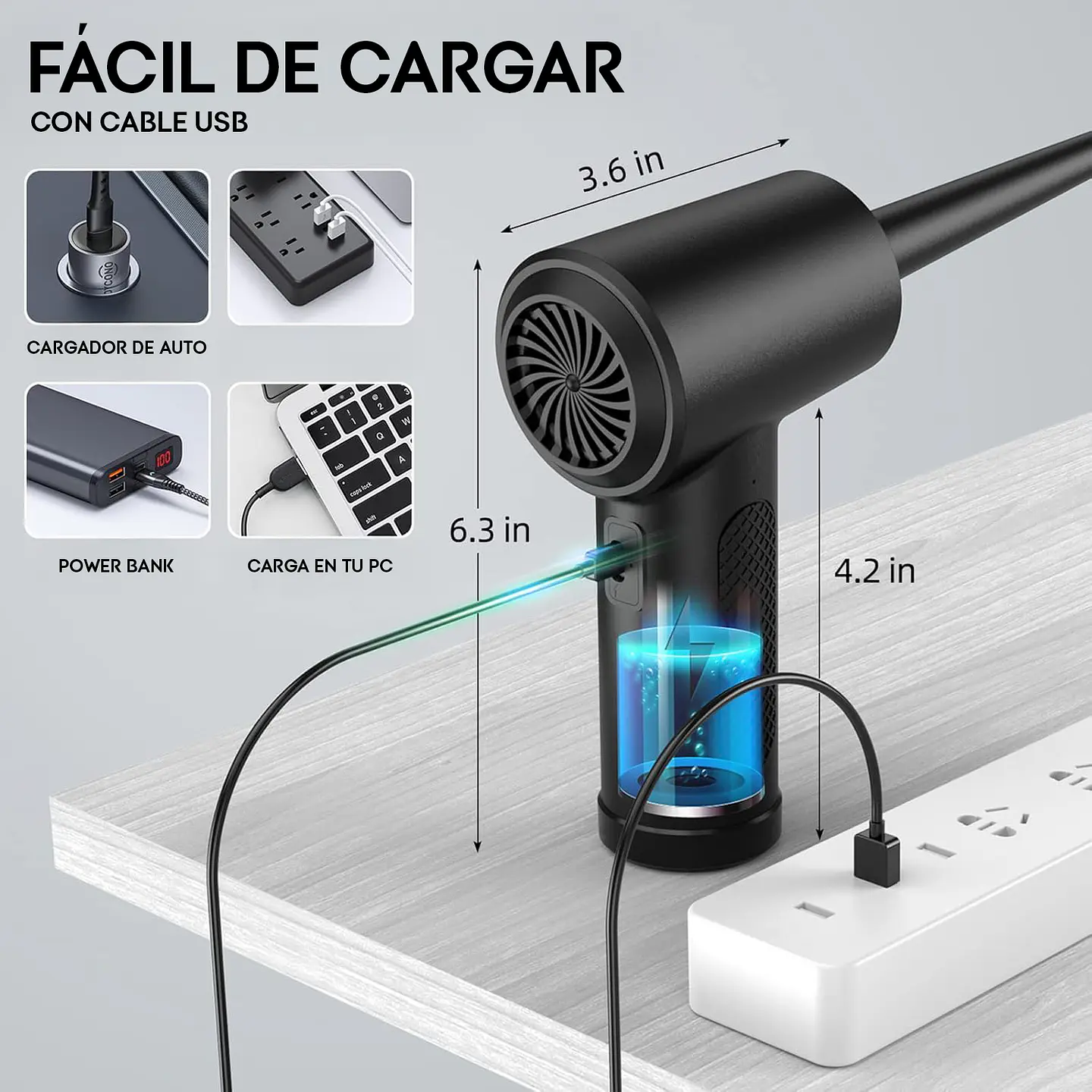 Soplador Eléctrico MultiClean para PCs, Teclados y Autos 2