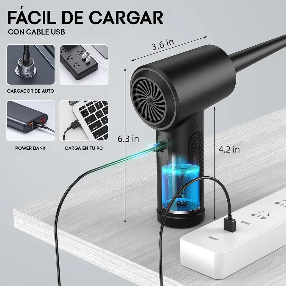Soplador Eléctrico MultiClean para PCs, Teclados y Autos 2