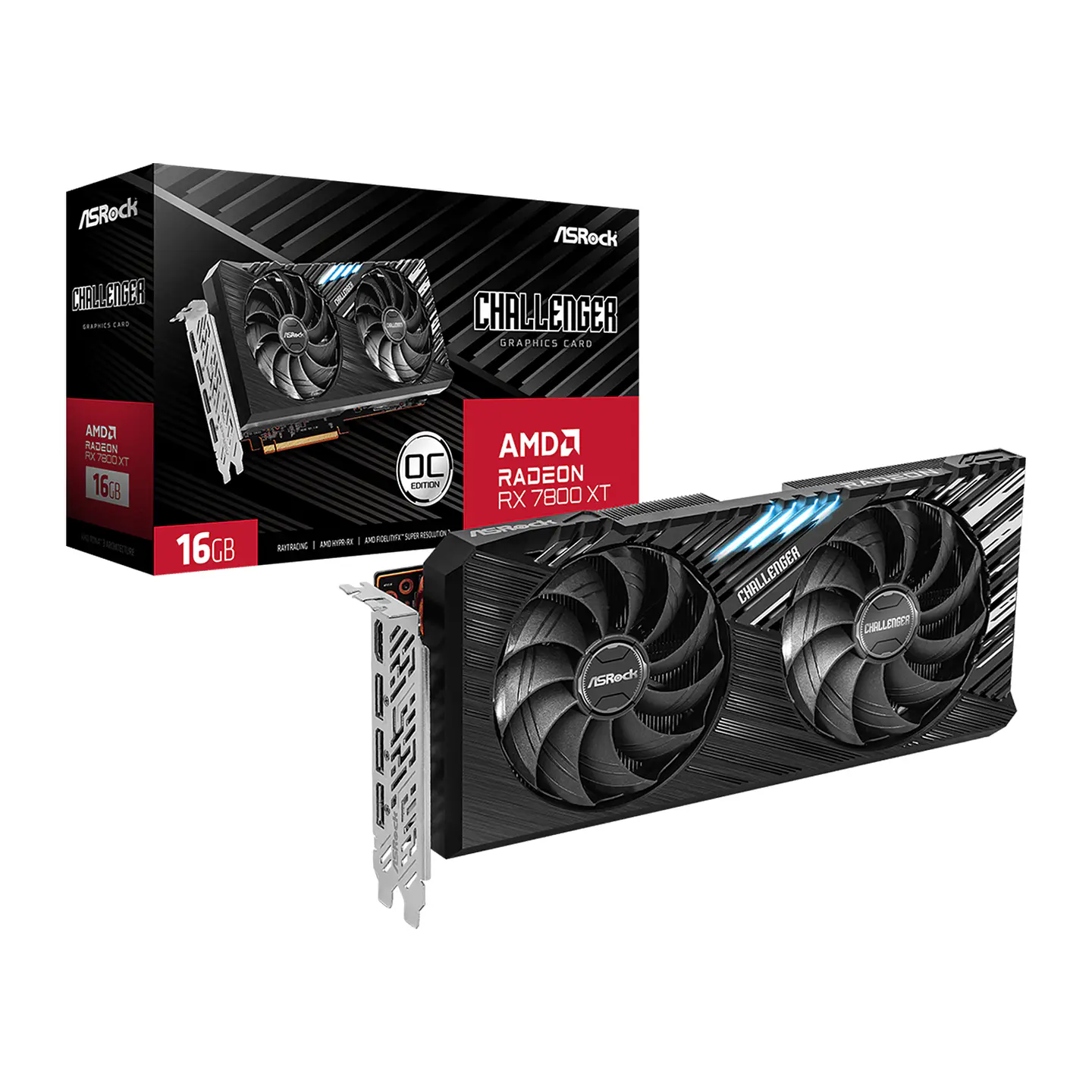 Tarjeta de Video ASRock Radeon RX 7800 XT Challenger 16GB OC 1