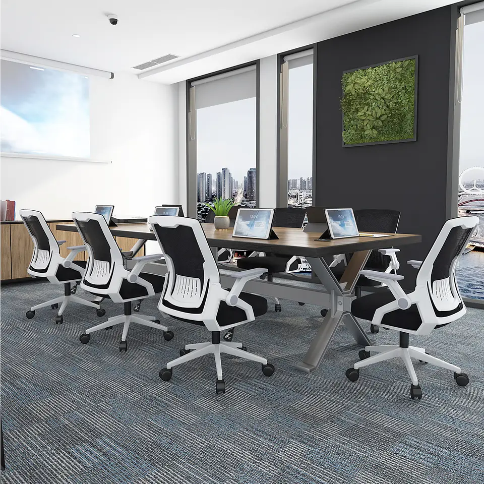 Silla Ejecutiva de Oficina Ergonómica, giratoria, Blanca 2