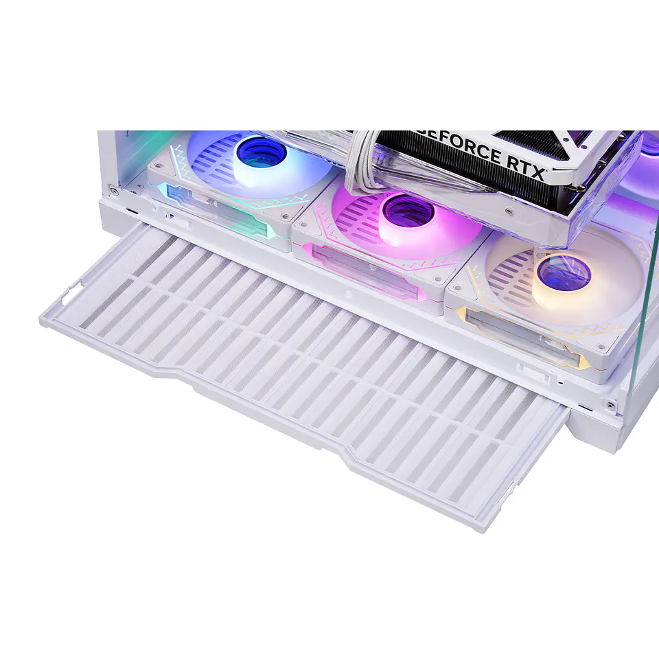 Gabinete Kronos Frost White, ATX, Panel Vidrio, 7 Fan ARGB 9