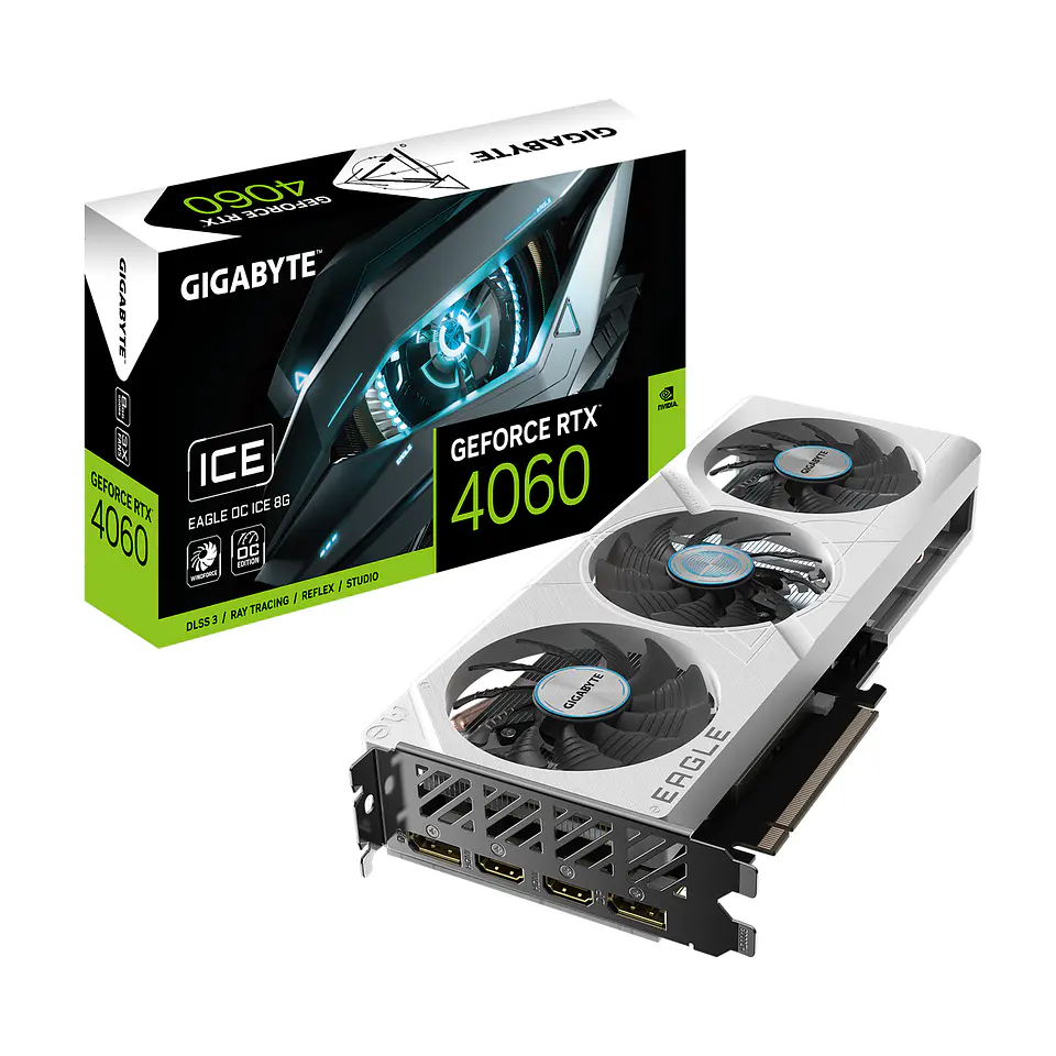 Tarjeta Gráfica Gigabyte RTX 4060 EAGLE OC ICE 8G, 128 bits 1