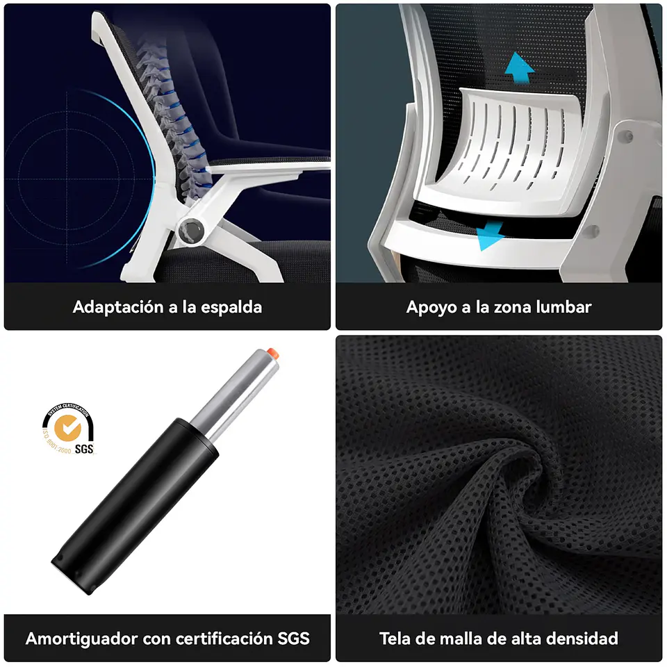 Silla Ejecutiva de Oficina Ergonómica, giratoria, Negra 5