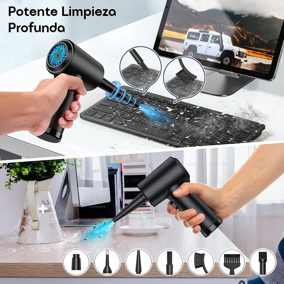 Soplador Eléctrico MultiClean para PCs, Teclados y Autos 7