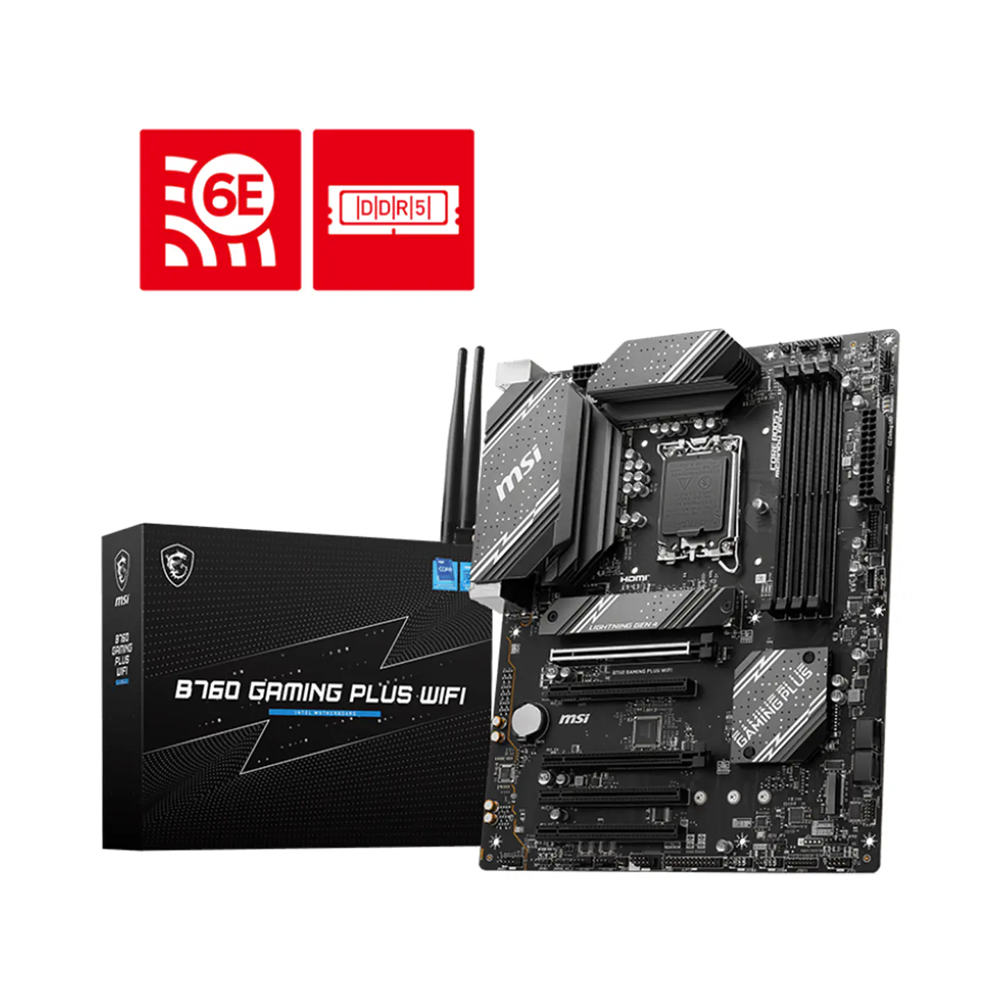 Placa Madre MSI B760 Gaming Plus Wifi, DDR5, LGA1700, ATX 1