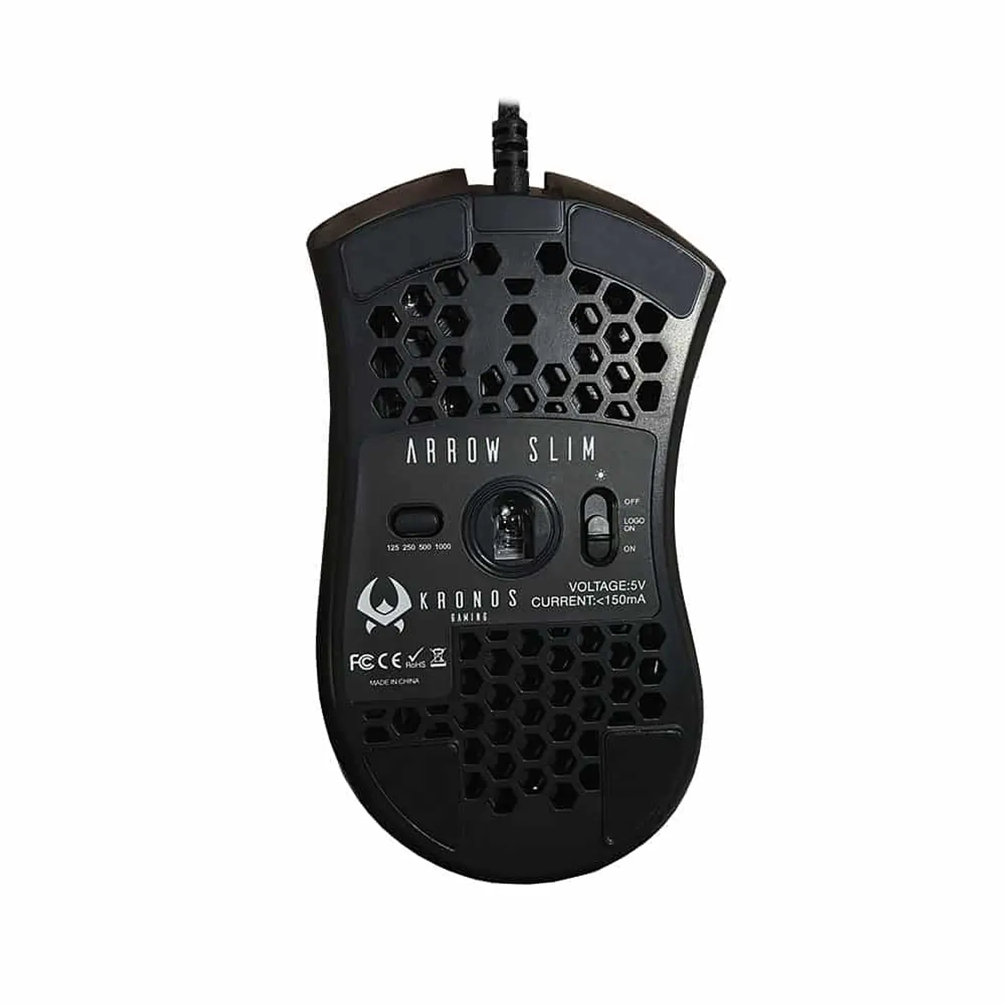 Mouse gamer profesional Kronos Arrow Slim, ultraligero,12.000 DPI, programable 7