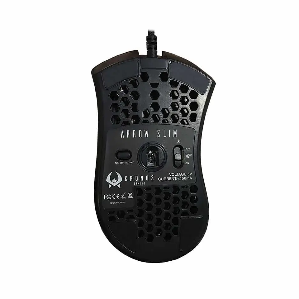 Mouse gamer profesional Kronos Arrow Slim, ultraligero,12.000 DPI, programable 7