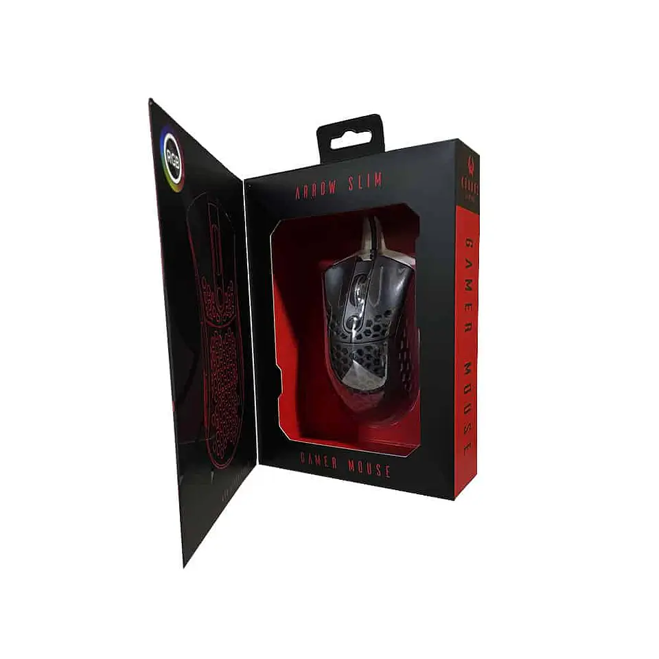 Mouse gamer profesional Kronos Arrow Slim, ultraligero,12.000 DPI, programable 8