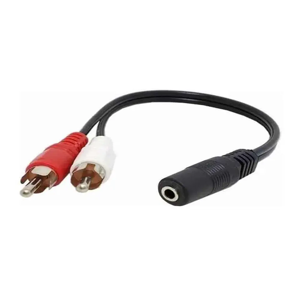 Cable de audio Plug Jack 3.5mm hembra a 2x RCA macho 1