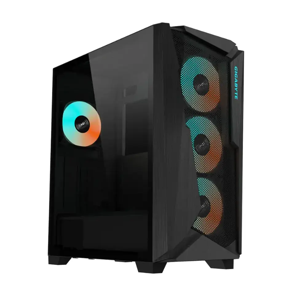Gabinete Gamer Gigabyte C301 Glass Panel Vidrio E-Atx, RGB 4Fan 1