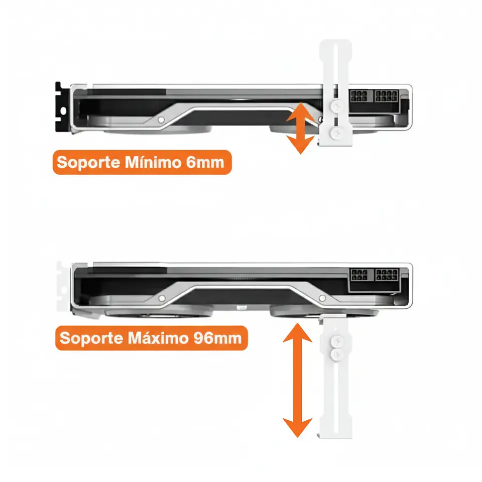 Soporte universal para Tarjeta Gráfica GPU Ajustable, Blanco 4