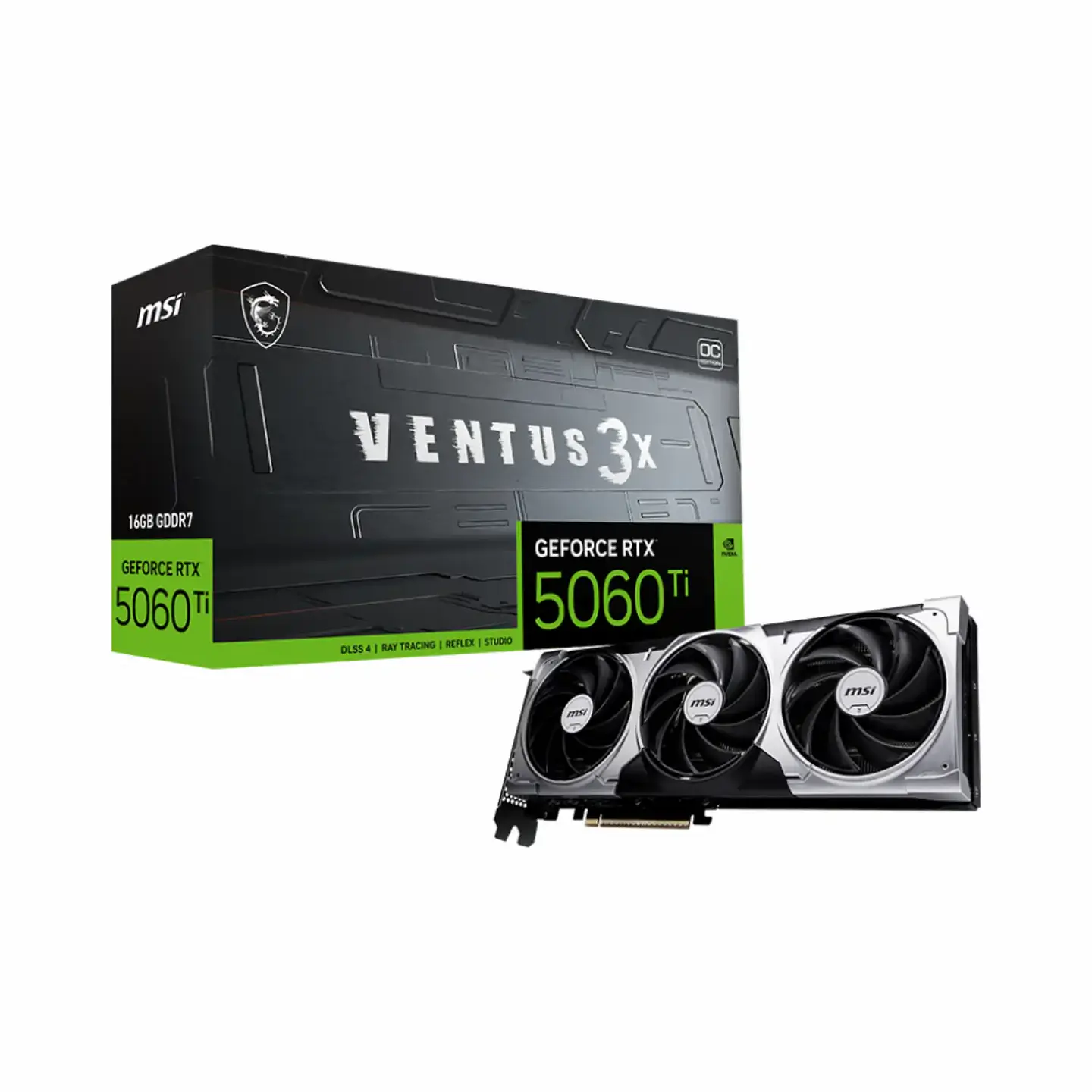Tarjeta de Video MSI RTX 5060 TI 16GB VENTUS 3X OC GDDR7 PciE-5 1