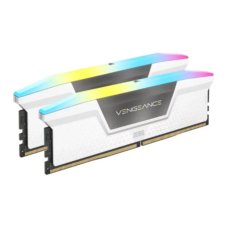 Memoria DRAM Corsair Vengeance 32GB (2x16) DDR5 5200mhz RGB Blanca 1